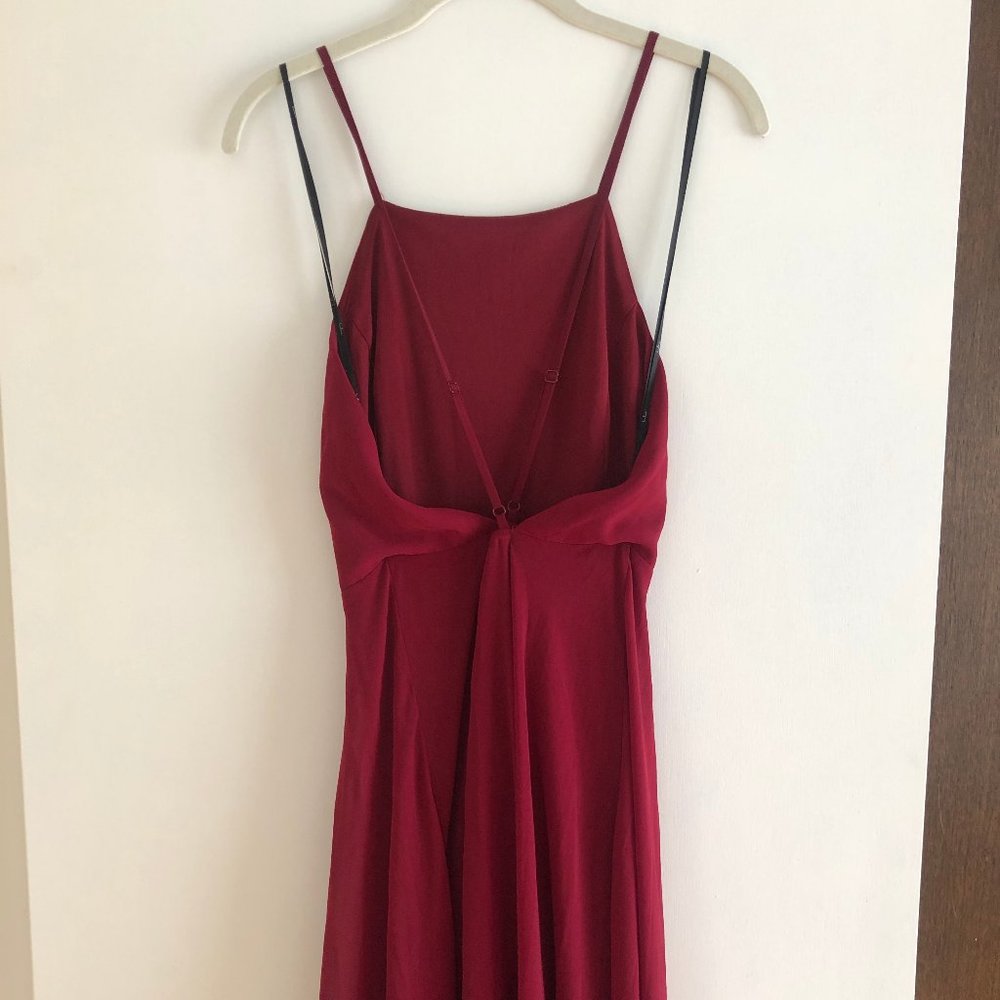 Lulu's Backless Maxi Dress- Burgundy
